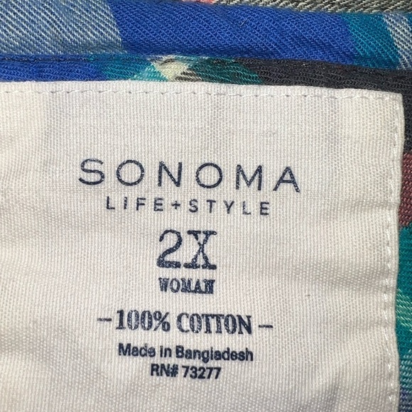 WOMEN’S 100% cotton, flannel, long sleeved, plaid shirt - Picture 4 of 5